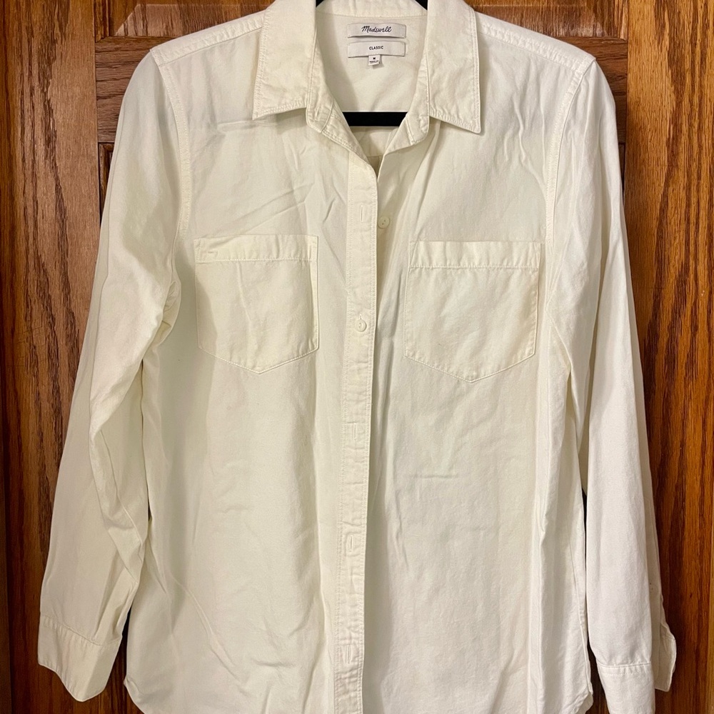 Madewell Off-White Casual Button Down Shirt